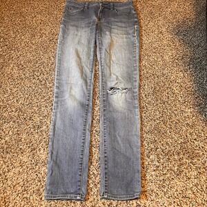 Cremieux Women's Jeans Size 2 Blue Wash Denim Ripped Knee Casual Everyday